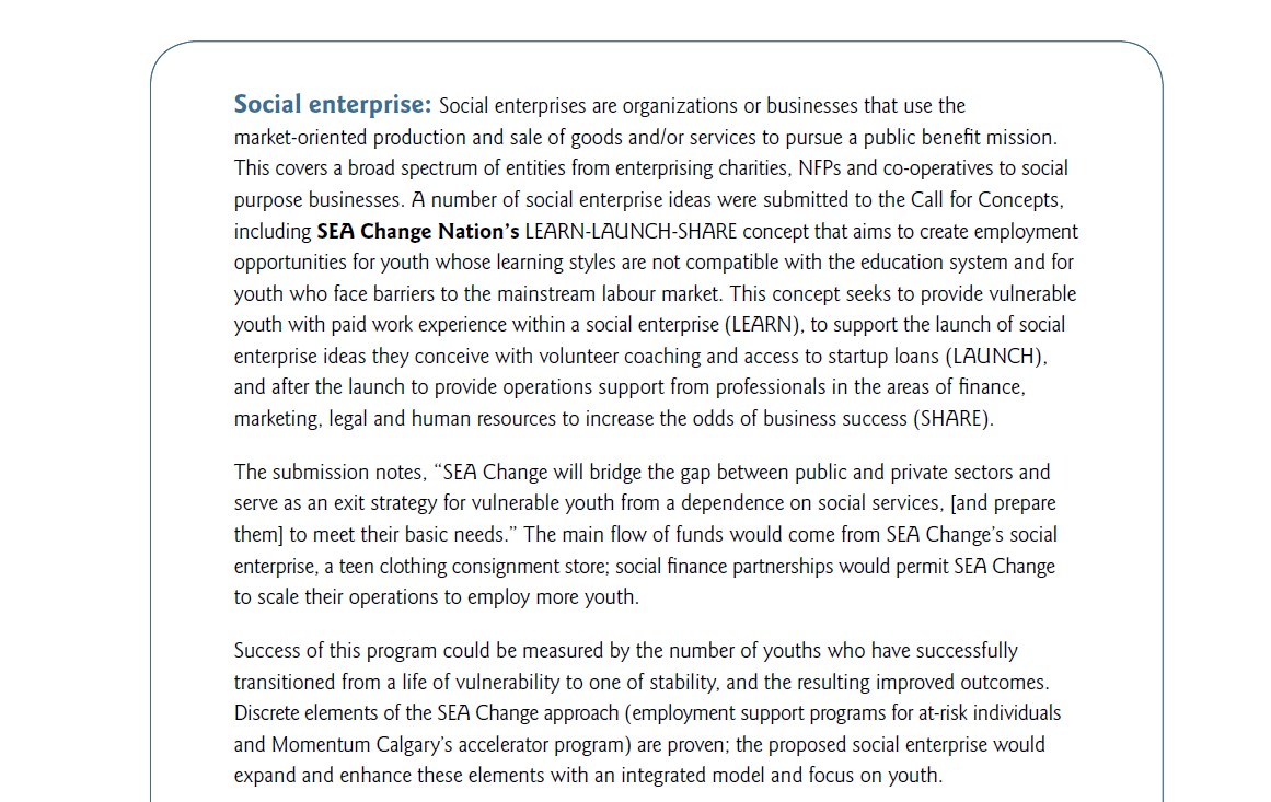 harnessing power of social finance sea change page